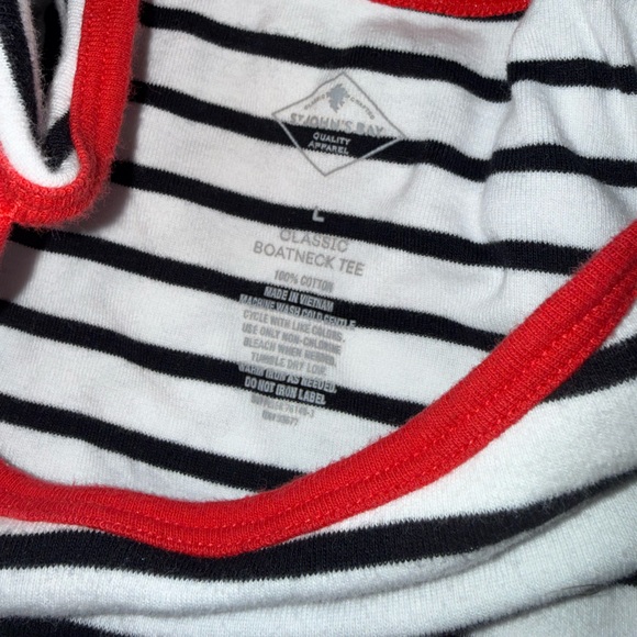 St. John's Bay Women’s striped classic Boat neck 3/4 sleeve set or 2 shirts - Picture 8 of 12